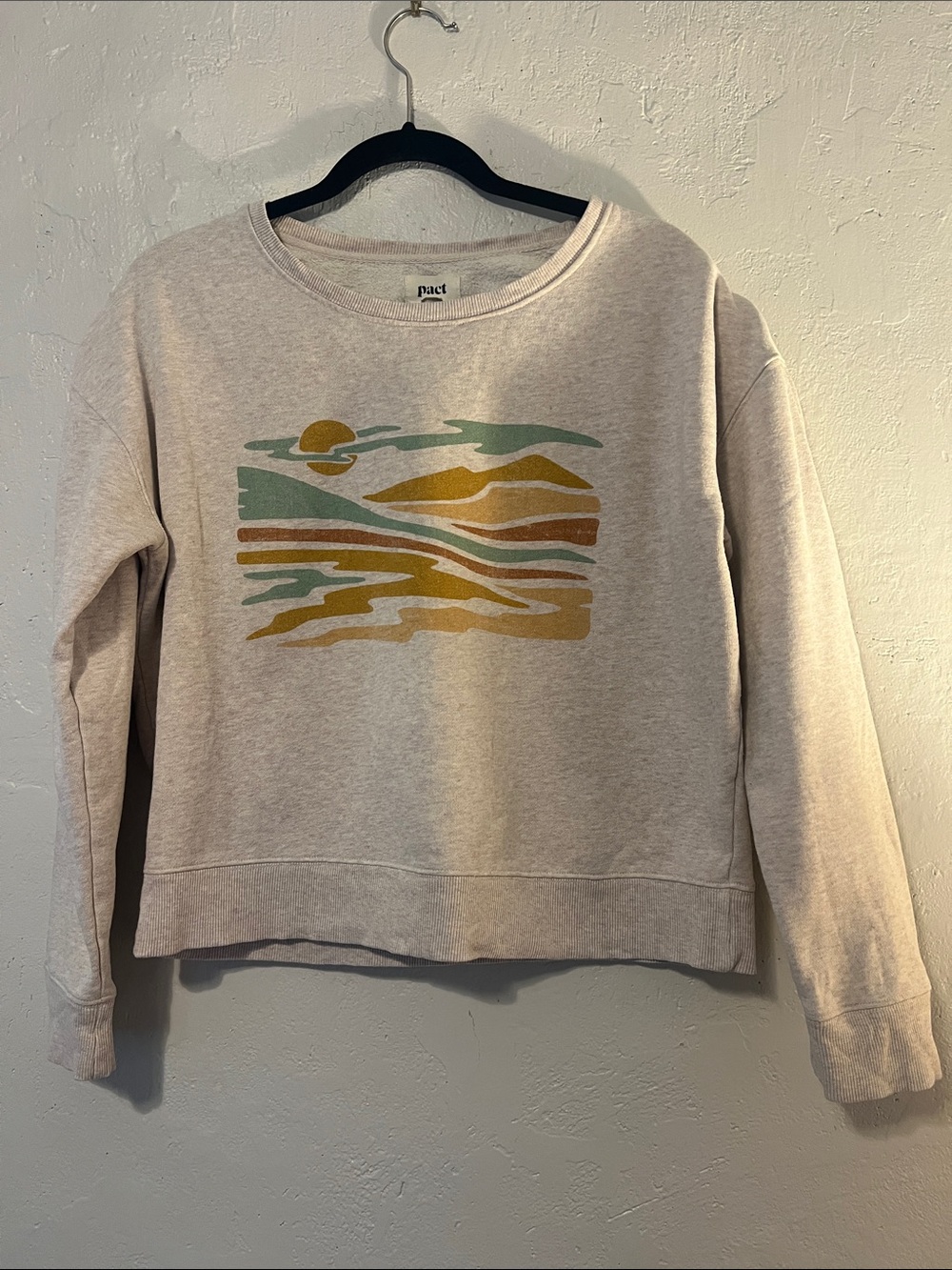 Pact Soft Light Beige Crew Sweatshirt cropped